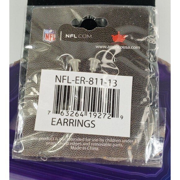 NFL Los Angeles Chargers Unisex Earrings J-Hook Logo Silver Tone 1 inch Hoop - Picture 8 of 8